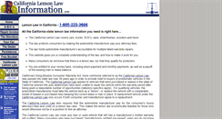 Desktop Screenshot of californialemonlawinformation.com